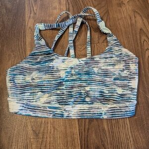 Lululemon Sports Bra Womens Size 8 No Cups Multicolor Blue Purple Crossback